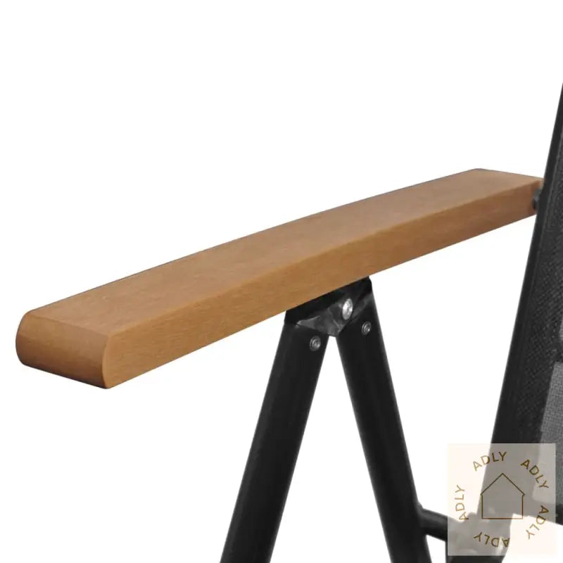 Sammenleggbare Hagestoler 4 Stk Aluminium Og Textilene Svart