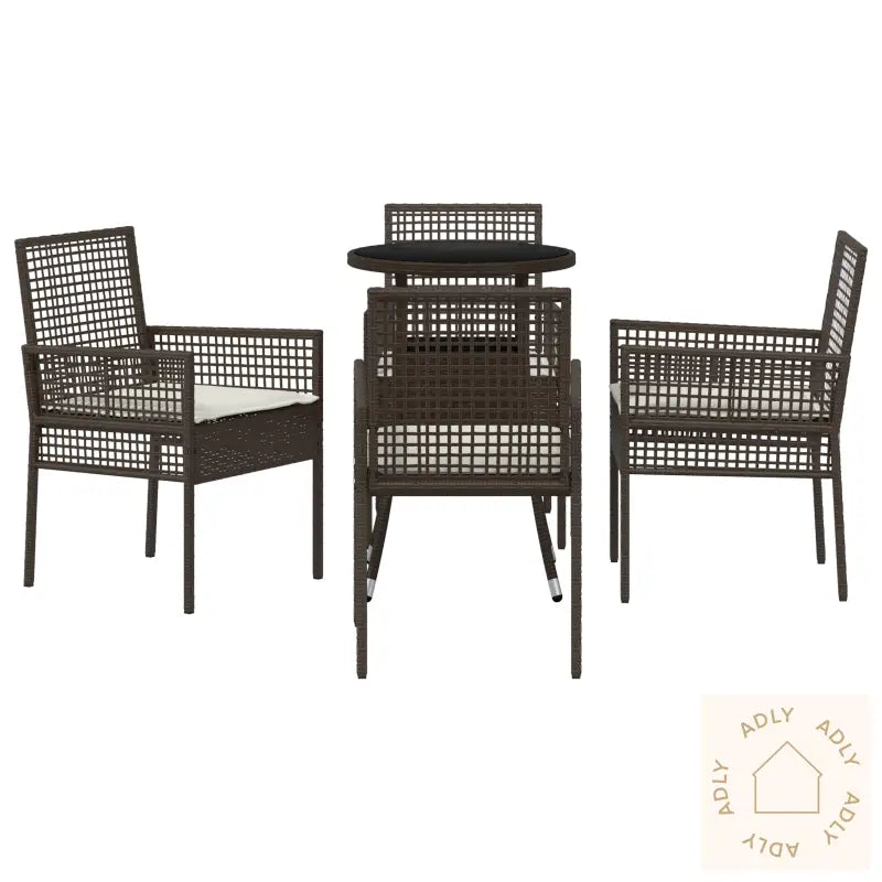 5-Delers Hage Spisebord Brun Polyrotting