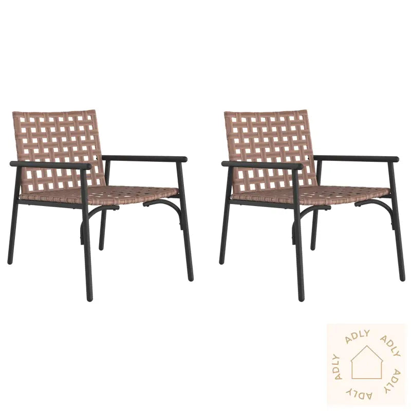 Hage Stoler 2 Stk Svart 79X56X73,5 Cm Poly Rattan