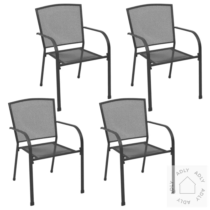 Utestoler 4 Stk Nettingdesign Stål Antrasitt