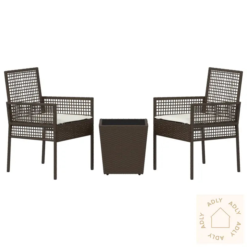 3-Delers Hagebistrosett Med Puter Brun Polyrotting