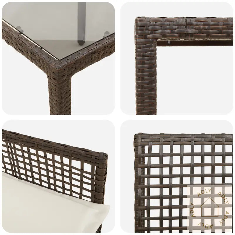 9-Delt Hagemøbelsett Brun Poly Rattan