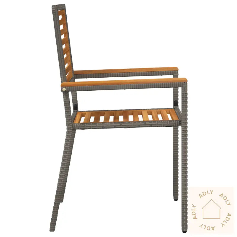 Hagemøbelsett Med Puter 2 Stk Grå Poly Rattan