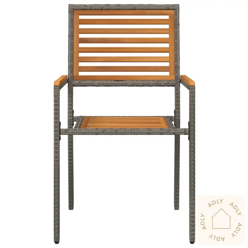 Hagemøbelsett Med Puter 2 Stk Grå Poly Rattan