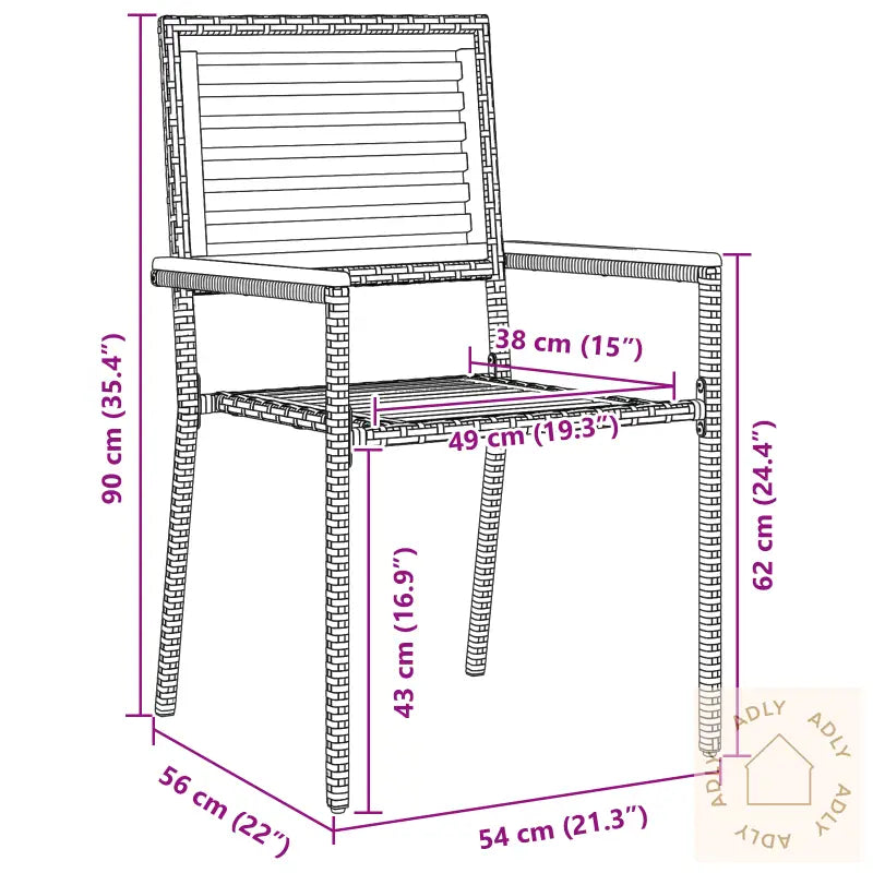 Hagemøbelsett Med Puter 2 Stk Grå Poly Rattan