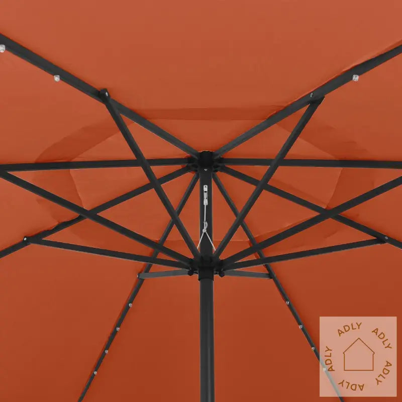 Hageparasoll Med Led-Lys 400 Cm Terrakotta