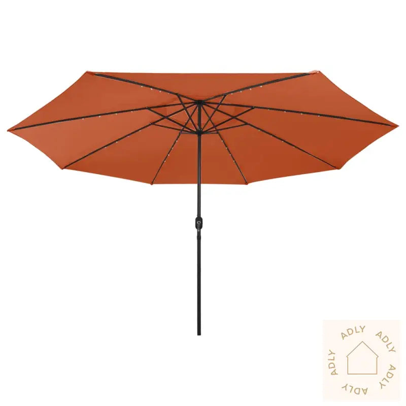 Hageparasoll Med Led-Lys 400 Cm Terrakotta