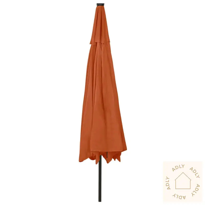 Hageparasoll Med Led-Lys 400 Cm Terrakotta