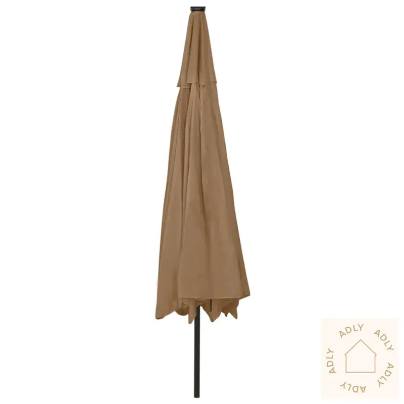 Hageparasoll Med Led-Lys 400 Cm Gråbrun