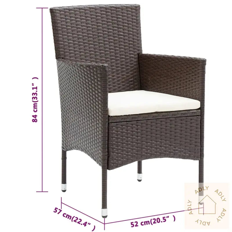 Hagespisestoler 2 Stk Polyrotting Brun