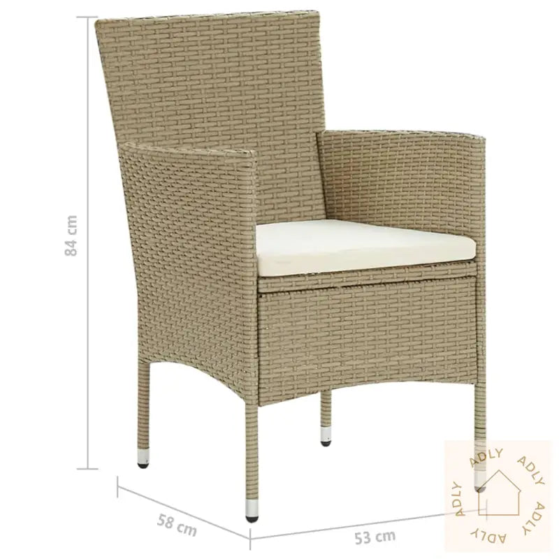 Utendørs Spisestoler 2 Stk Polyrotting Beige