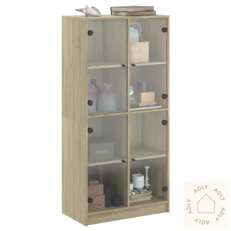 Highboard Med Dører Sonoma Eik 68X37X142 Cm Konstruert Tre