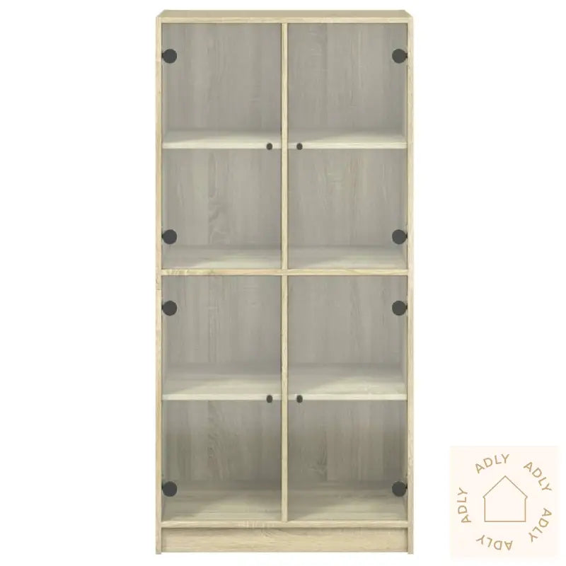 Highboard Med Dører Sonoma Eik 68X37X142 Cm Konstruert Tre