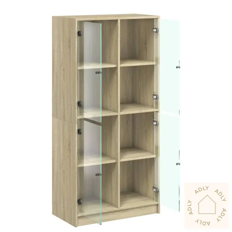 Highboard Med Dører Sonoma Eik 68X37X142 Cm Konstruert Tre