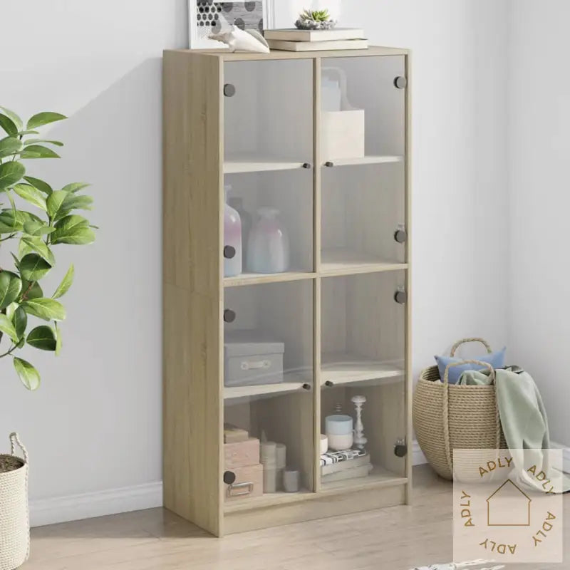 Highboard Med Dører Sonoma Eik 68X37X142 Cm Konstruert Tre