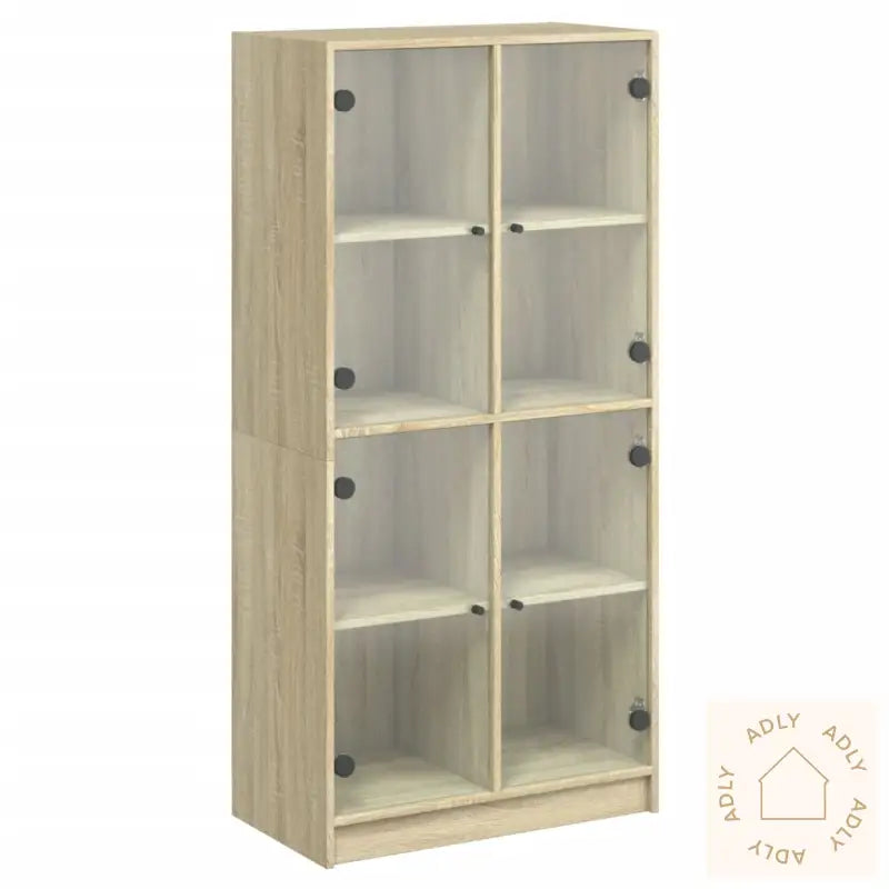 Highboard Med Dører Sonoma Eik 68X37X142 Cm Konstruert Tre