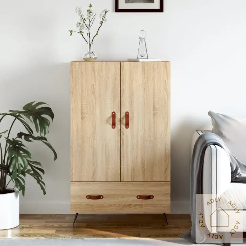 Highboard Sonoma Eik 69,5X31X115 Cm Konstruert Tre