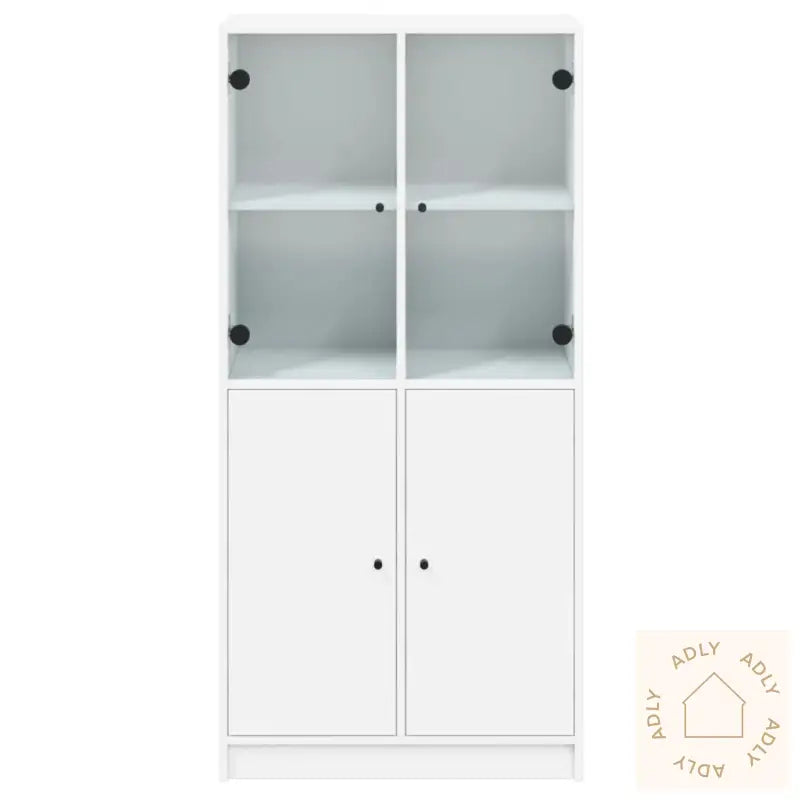 Highboard Med Dører Hvit 68X37X142 Cm Konstruert Tre