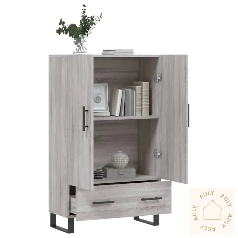 Highboard Grå Sonoma 69,5X31X115 Cm Konstruert Tre