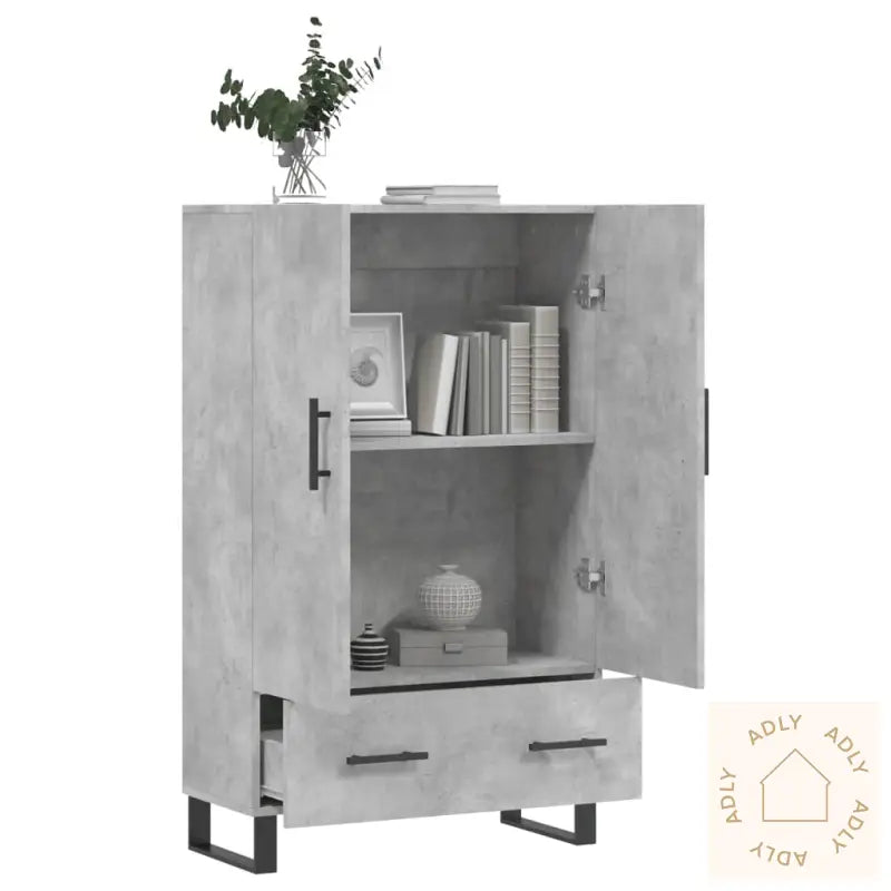 Highboard Betonggrå 69,5X31X115 Cm Konstruert Tre