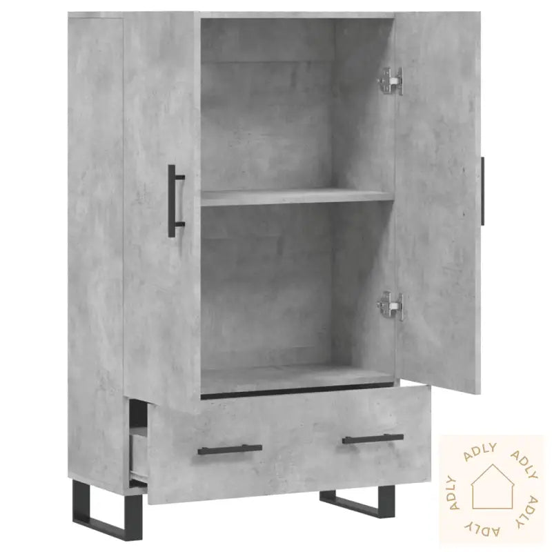 Highboard Betonggrå 69,5X31X115 Cm Konstruert Tre