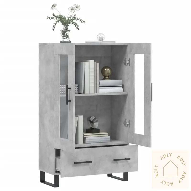 Highboard Betonggrå 69,5X31X115 Cm Konstruert Tre