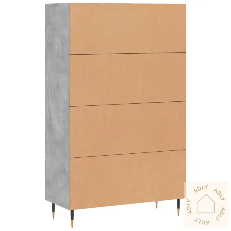 Highboard Betonggrå 69,5X31X115 Cm Konstruert Tre
