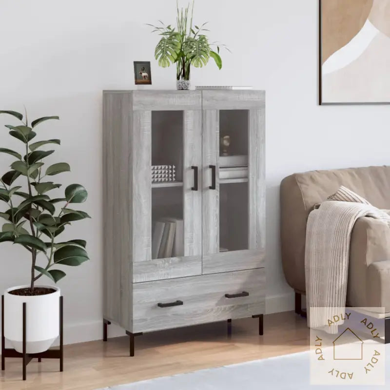 Highboard Grå Sonoma 69,5X31X115 Cm Konstruert Tre