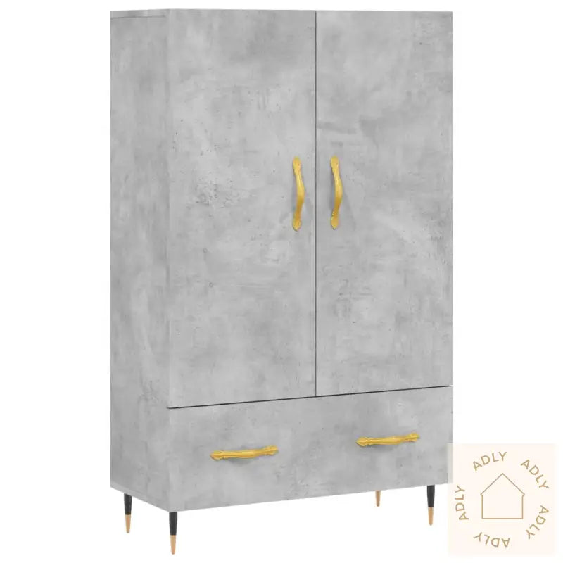 Highboard Betonggrå 69,5X31X115 Cm Konstruert Tre