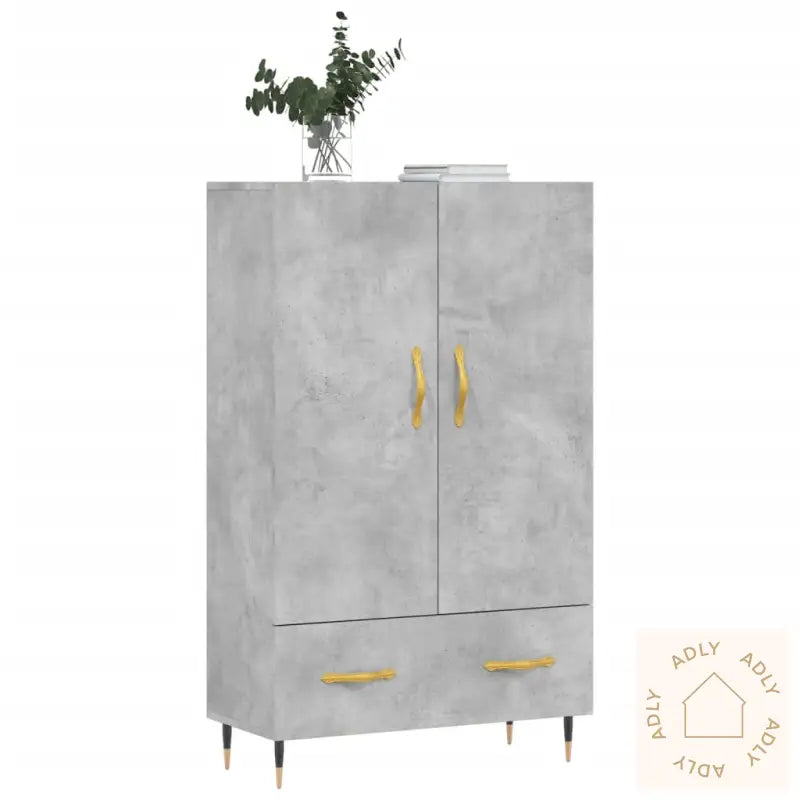 Highboard Betonggrå 69,5X31X115 Cm Konstruert Tre