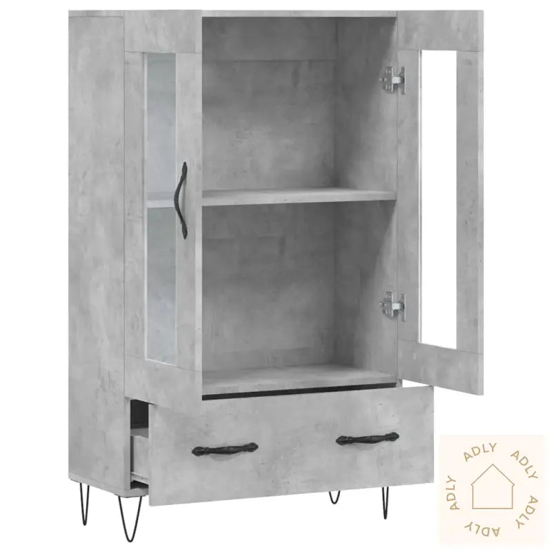 Highboard Betonggrå 69,5X31X115 Cm Konstruert Tre