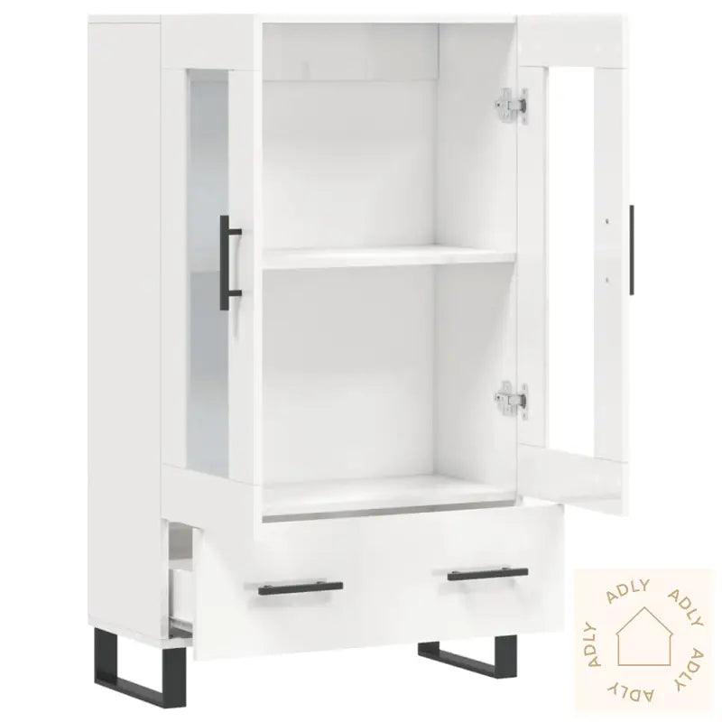 Highboard Høyglans Hvit 69,5X31X115 Cm Konstruert Tre