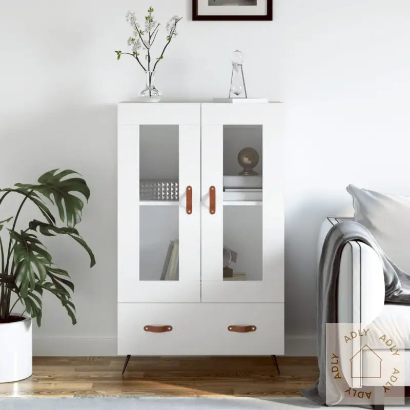 Highboard Hvit 69,5X31X115 Cm Konstruert Tre