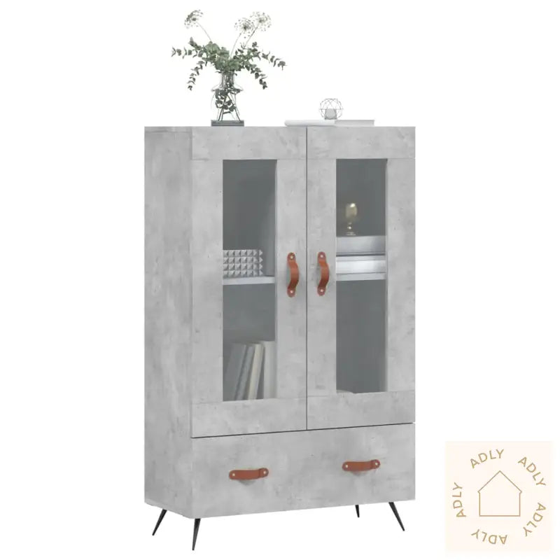 Highboard Betonggrå 69,5X31X115 Cm Konstruert Tre