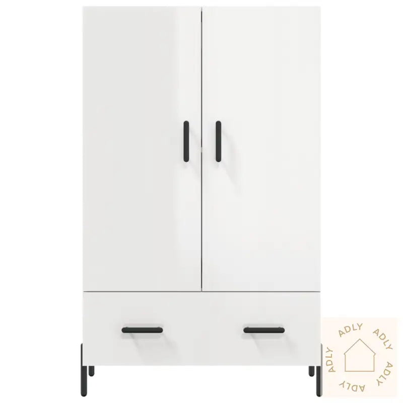 Highboard Høyglans Hvit 69,5X31X115 Cm Konstruert Tre