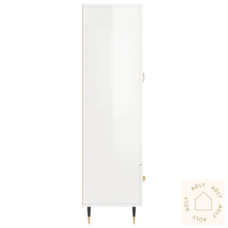 Highboard Høyglans Hvit 69,5X31X115 Cm Konstruert Tre