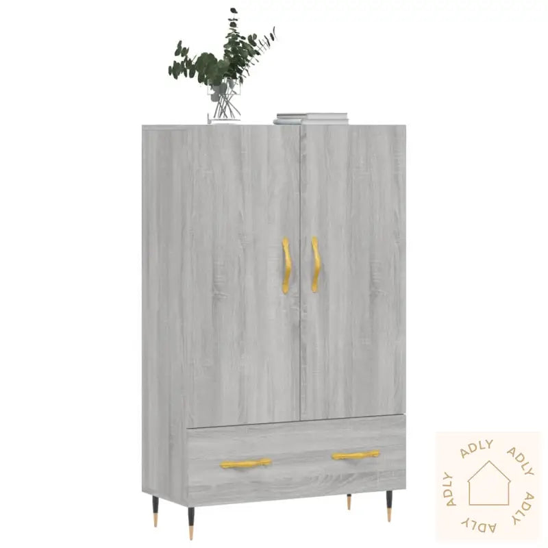 Highboard Grå Sonoma 69,5X31X115 Cm Konstruert Tre