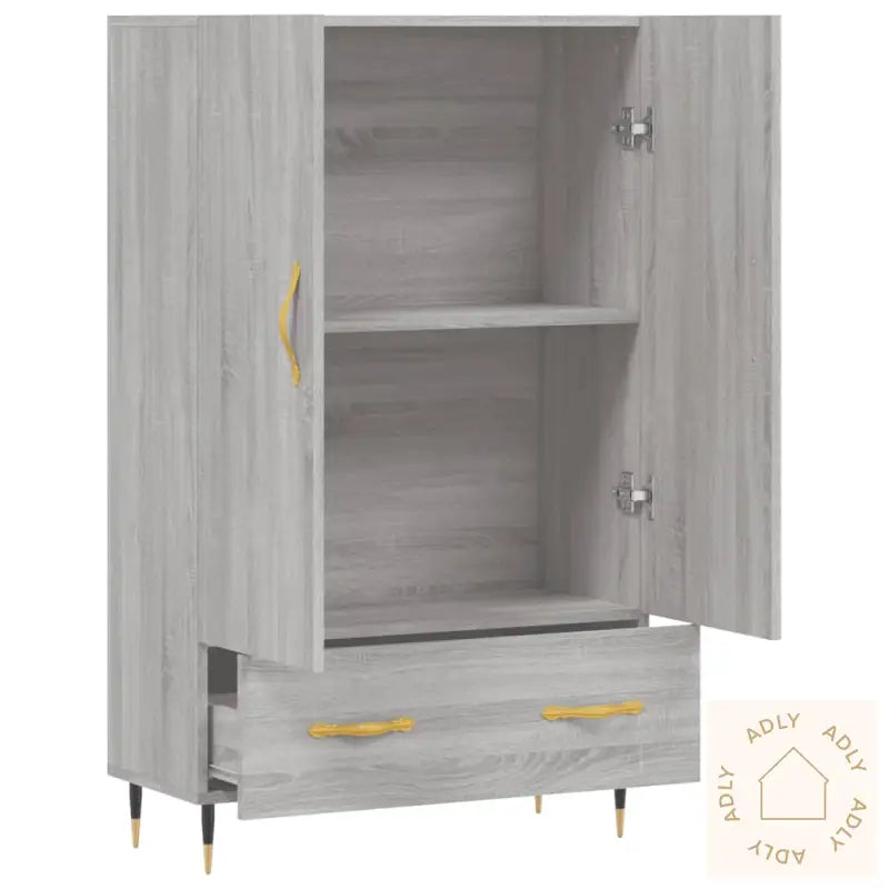 Highboard Grå Sonoma 69,5X31X115 Cm Konstruert Tre
