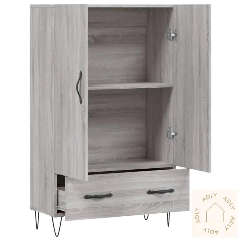 Highboard Grå Sonoma 69,5X31X115 Cm Konstruert Tre