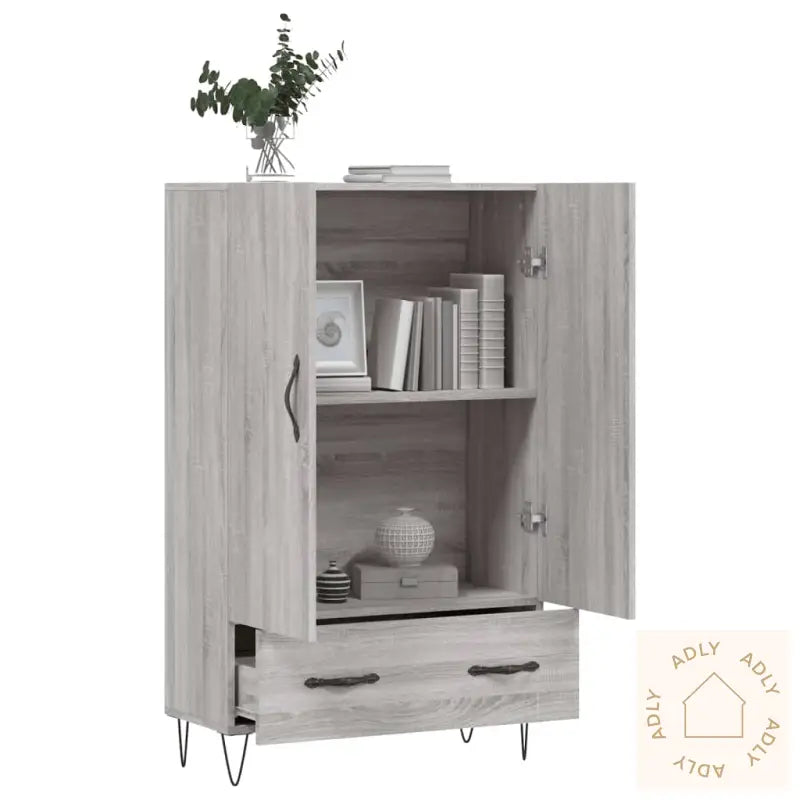Highboard Grå Sonoma 69,5X31X115 Cm Konstruert Tre