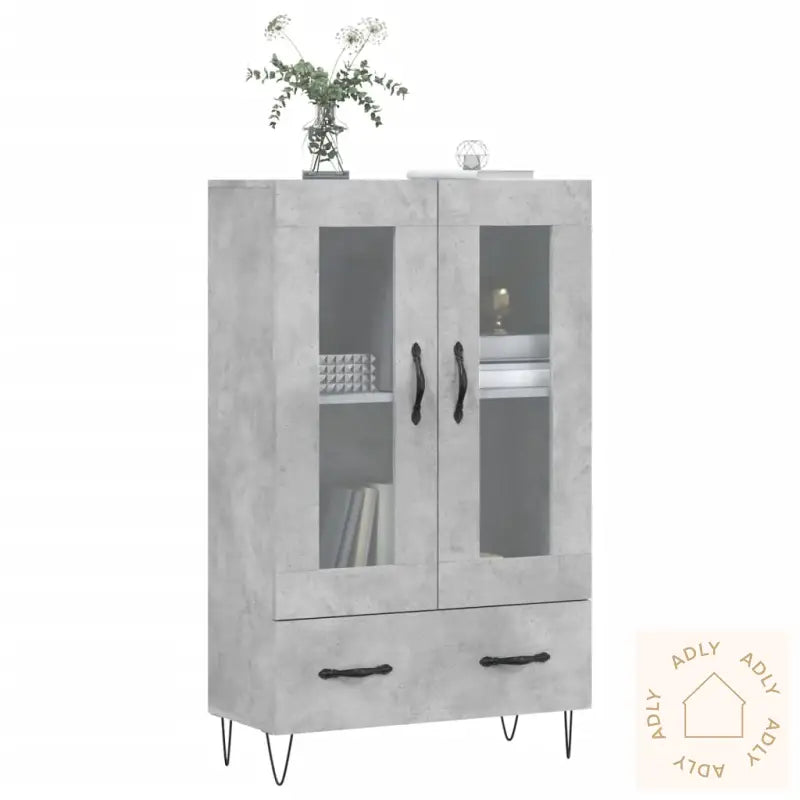 Highboard Betonggrå 69,5X31X115 Cm Konstruert Tre