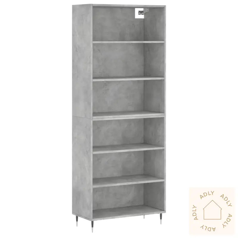 Highboard Betonggrå 69,5X32,5X180 Cm Konstruert Tre