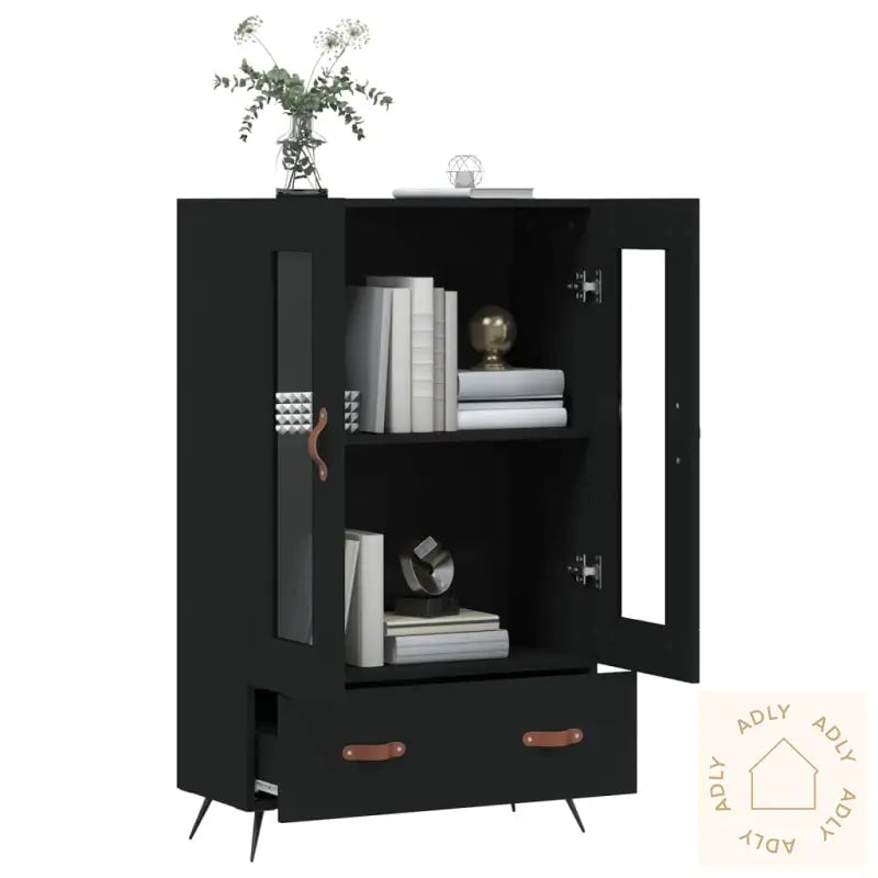 Highboard Svart 69,5X31X115 Cm Konstruert Tre