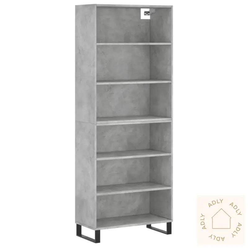Highboard Betonggrå 69,5X32,5X180 Cm Konstruert Tre