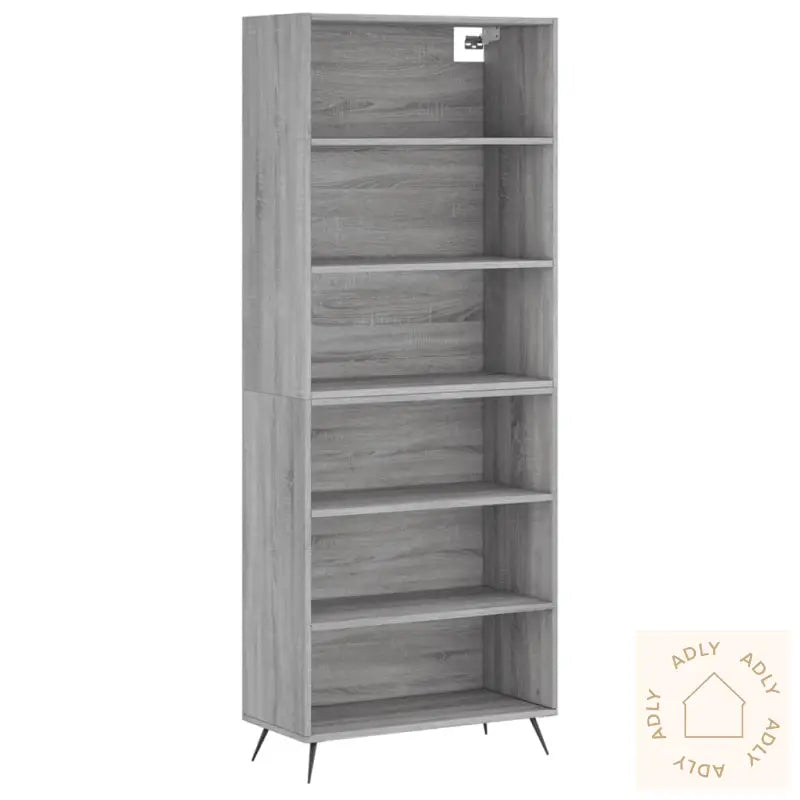 Highboard Grå Sonoma 69,5X32,5X180 Cm Konstruert Tre