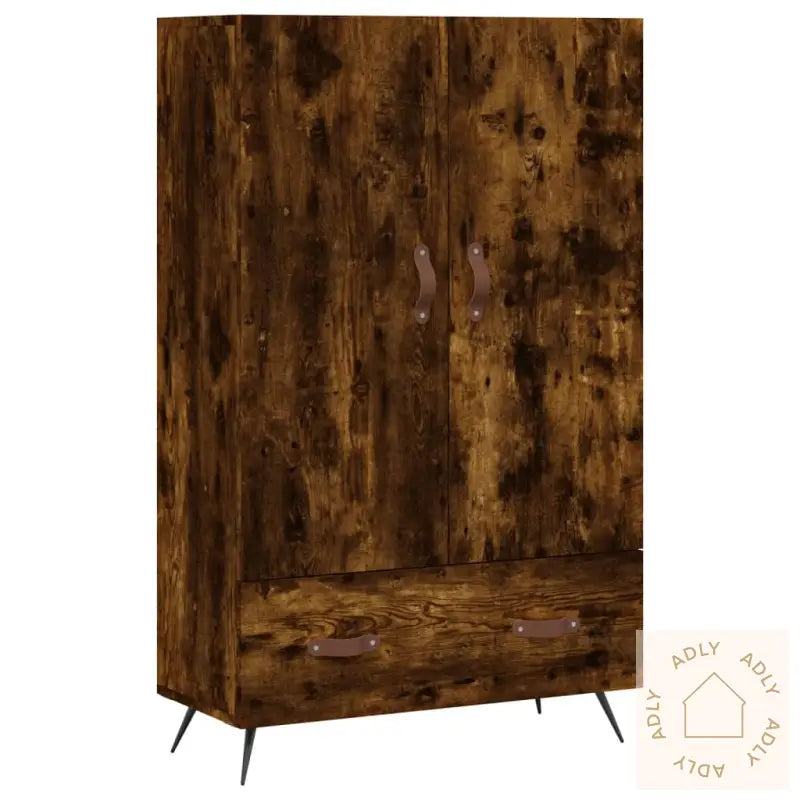 Highboard Røkt Eik 69,5X31X115 Cm Konstruert Tre