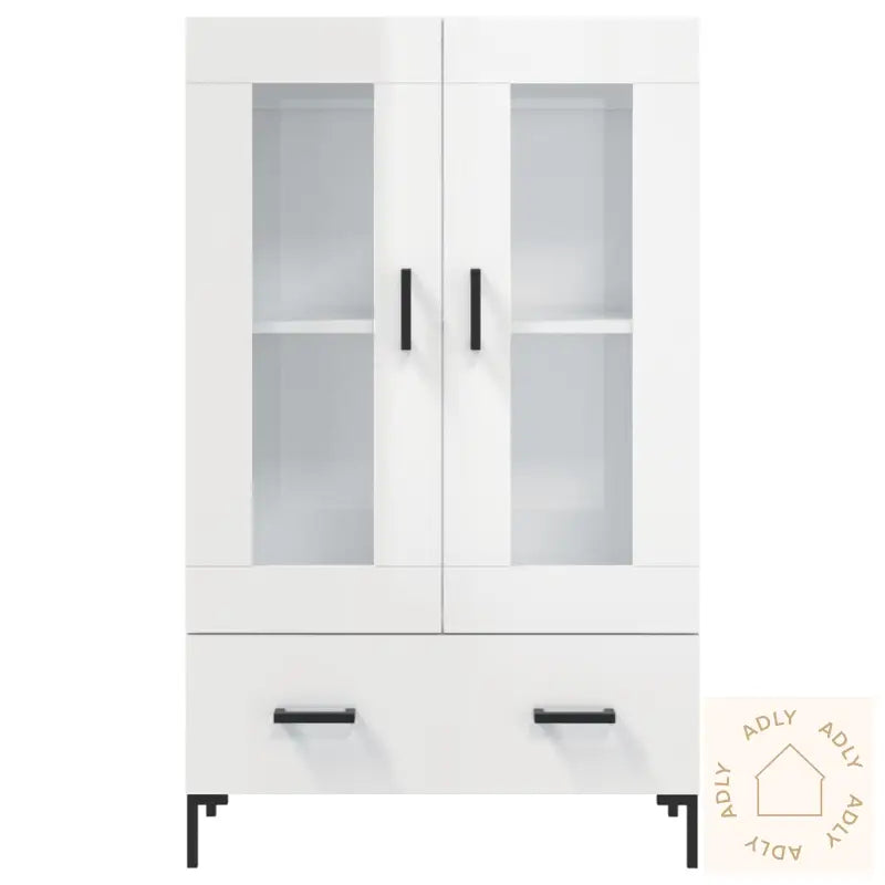 Highboard Høyglans Hvit 69,5X31X115 Cm Konstruert Tre