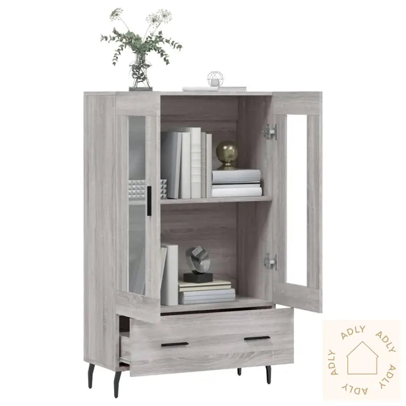 Highboard Grå Sonoma 69,5X31X115 Cm Konstruert Tre