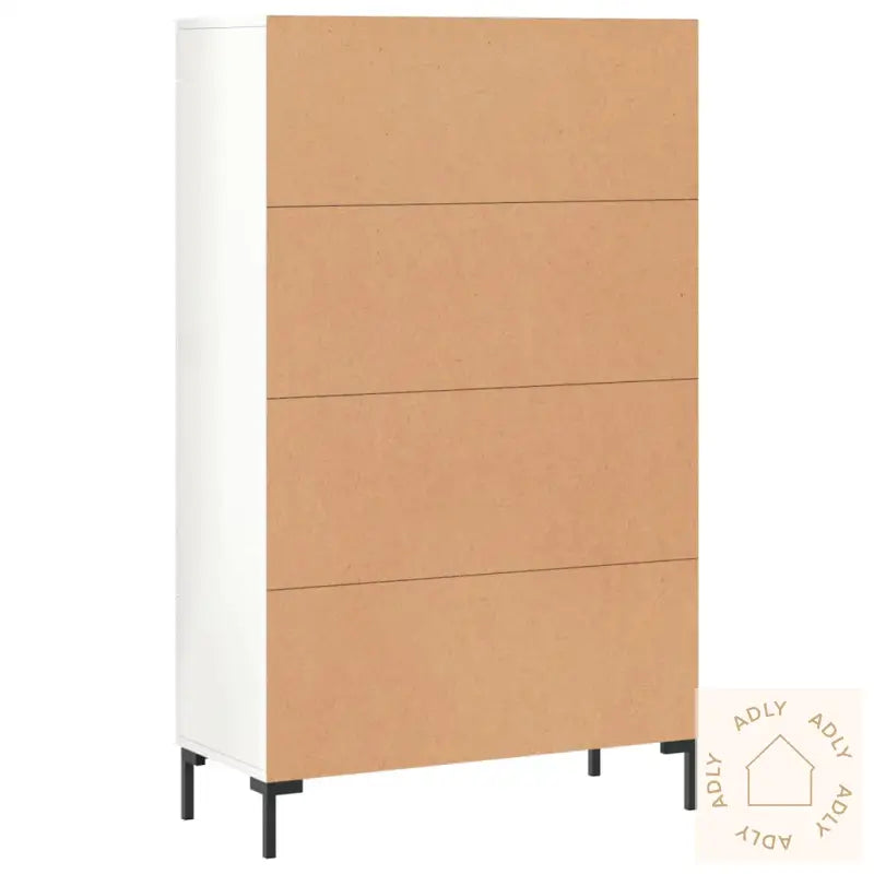 Highboard Høyglans Hvit 69,5X31X115 Cm Konstruert Tre