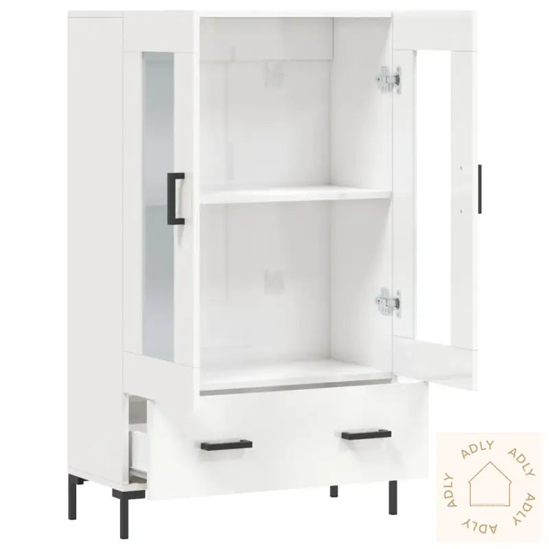Highboard Høyglans Hvit 69,5X31X115 Cm Konstruert Tre